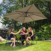  Parasol ogrodowy na wysięgniku kwadratowy 250 x 250 cm szarobrązowy - zdj. dodatkowe 3