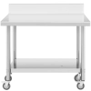  Stół metalowy gastronomiczny na kółkach z półką i rantem STAL 70 x 100 cm - zdj. dodatkowe 1