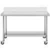  Stół metalowy gastronomiczny na kółkach z półką i rantem STAL 60 x 150 cm - zdj. dodatkowe 1