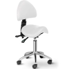  Krzesło kosmetyczne siodłowe z oparciem obrotowe regulowane BERLIN - białe - zdj. dodatkowe 1