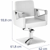  Fotel fryzjerski barberski kosmetyczny Physa BRISTOL - biały - zdj. dodatkowe 8
