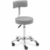  Krzesło taboret hoker kosmetyczny z oparciem na kółkach do 150 kg WELLS ciemnoszary - zdj. dodatkowe 1