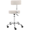  Krzesło taboret hoker kosmetyczny z oparciem na kółkach do 150 kg WELLS beżowy - zdj. dodatkowe 4