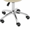  Krzesło kosmetyczne obrotowe z oparciem na kółkach 46-60 cm ASCONA - ciemny beż - zdj. dodatkowe 2
