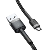  Wytrzymały elastyczny kabel przewód USB microUSB QC3.0 2.4A 1M czarno-szary - zdj. dodatkowe 3
