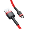  Wytrzymały elastyczny kabel przewód USB microUSB 1.5A 2M czerwony - zdj. dodatkowe 2