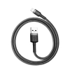  Wytrzymały elastyczny kabel przewód USB Iphone Lightning QC3.0 2.4A 0.5M czarno-szary - zdj. dodatkowe 5