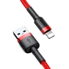  Wytrzymały elastyczny kabel przewód USB Iphone Lightning QC3.0 2.4A 1M czerwony - zdj. dodatkowe 4