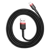  Wytrzymały elastyczny kabel przewód USB Iphone Lightning QC3.0 2.4A 1M czarno-czerwony - zdj. dodatkowe 5