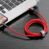  Wytrzymały elastyczny kabel przewód USB Iphone Lightning QC3.0 1.5A 2M czerwony - zdj. dodatkowe 3