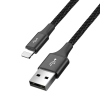  Kabel przewód USB 4w1 Iphone Lightning 2 x USB-C microUSB w nylonowym oplocie 3.5A 1.2m czarny - zdj. dodatkowe 1