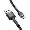  Wytrzymały nylonowy kabel przewód USB microUSB 2A 3M czarno-szary - zdj. dodatkowe 1