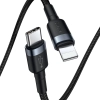  Wytrzymały nylonowy kabel przewód USB-C PD Iphone Lightning 18W QC3.0 1m czarny-szary - zdj. dodatkowe 1