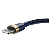  Wytrzymały nylonowy kabel przewód USB Iphone Lightning QC3.0 1.5A 2M niebieski - zdj. dodatkowe 3