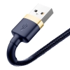  Wytrzymały nylonowy kabel przewód USB Iphone Lightning QC3.0 1.5A 2M niebieski - zdj. dodatkowe 4