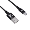  Mocny kabel przewód w oplocie USB microUSB 2.4A 1m czarny - zdj. dodatkowe 2