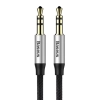 Yiven M30 przewód kabel audio stereo AUX 3.5 mm męski mini jack 1m srebrno-czarny