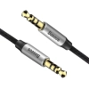  Yiven M30 przewód kabel audio stereo AUX 3.5 mm męski mini jack 1m srebrno-czarny - zdj. dodatkowe 1