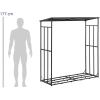  Stojak na drewno opałowe metalowy zewnętrzny z dachem do 300 kg 161 x 65 x 177 cm - zdj. dodatkowe 1