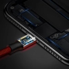  Kabel przewód w materiałowym oplocie USB - iPhone Lightning 1.8m - czerwony - zdj. dodatkowe 7