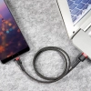  Wytrzymały nylonowy kabel przewód USB - USB-C QC3 3m - czerwony - zdj. dodatkowe 10