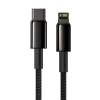  Kabel przewód do iPhone USB-C - Lightning szybkie ładowanie 20W 2m - cały czarny - zdj. dodatkowe 6