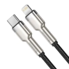  Przewód kabel iPhone USB-C - Lightning Cafule Metal Data Power Delivery 20W 1m - czarny - zdj. dodatkowe 1