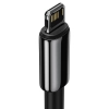  Przewód kabel w oplocie do iPhone USB - Lightning 1m - cały czarny - zdj. dodatkowe 2