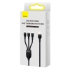  Kabel przewód 3w1 USB do USB-C / iPhone Lightning / micro USB 1.2m - czarny - zdj. dodatkowe 4