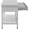  Stół blat roboczy gastronomiczny stalowy z półką szufladami 150 x 60 cm do 295 kg - zdj. dodatkowe 4