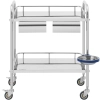  Wózek laboratoryjny zabiegowy kosmetyczny ze stali 2 półki 2 szuflady 65 x 60 x 86 cm 20 kg - zdj. dodatkowe 1