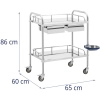  Wózek laboratoryjny zabiegowy kosmetyczny ze stali 2 półki 2 szuflady 65 x 60 x 86 cm 20 kg - zdj. dodatkowe 6