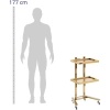  Wózek pomocnik kosmetyczny fryzjerski metalowy 2 półki 40 x 86 x 50 cm - złoty - zdj. dodatkowe 2