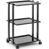 Wózek pomocnik kosmetyczny 3 szklane półki 55 x 41 x 80 cm - czarny
