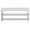  Stół blat roboczy stalowy nierdzewny przyścienny z rantem 2 półki 200x60cm - zdj. dodatkowe 4