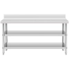  Stół blat roboczy stalowy nierdzewny przyścienny z rantem 2 półki 180x60cm - zdj. dodatkowe 4