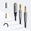  Rozdzielacz kabla AUX 3.5 mm żeński do słuchawek i mikrofonu męski 20cm czarny - zdj. dodatkowe 5