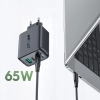 2w1 Ładowarka sieciowa 2x USB-C USB 65W + kabel USB-C czarny - zdj. dodatkowe 7