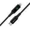  Kabel przewód w oplocie z ekranem LED do iPhone MFI USB-C - Lightning 1.2m 30W 3A czarny - zdj. dodatkowe 2