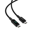  Kabel przewód w oplocie z ekranem LED USB-C 100W 20V 5A 2m czarny - zdj. dodatkowe 1