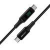  Kabel przewód w oplocie z ekranem LED USB-C 100W 20V 5A 2m czarny - zdj. dodatkowe 2