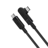  Kabel przewód kątowy w oplocie USB-C 100W 20V 5A 2m czarny - zdj. dodatkowe 1