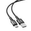  Kabel przewód w oplocie USB - USB-C 3A 1.2m czarny - zdj. dodatkowe 1
