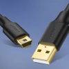 Kabel przewód USB - mini USB 5-pinowy pozłacany 0.5m czarny