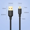  Kabel przewód USB - mini USB 5-pinowy pozłacany 0.5m czarny - zdj. dodatkowe 7