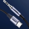  Kabel przewód audio w oplocie USB-C - mini jack 3.5mm 1m szary - zdj. dodatkowe 6
