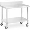 Stół blat roboczy przyścienny z rantem na kółkach 1 półka 100 x 60 cm do 155 kg