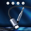  Kabel audio stereo AUX 3.5 mm mini jack - USB-C do telefonu tabletu 1m czarny - zdj. dodatkowe 6
