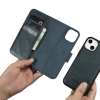  2w1 etui skórzany pokrowiec z klapką iPhone 14 Anti-RFID Oil Wax Wallet Case niebieski - zdj. dodatkowe 10