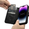  2w1 etui skórzany pokrowiec z klapką iPhone 14 Pro Anti-RFID Oil Wax Wallet Case czarny - zdj. dodatkowe 10